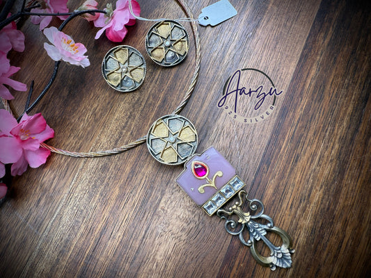92.5 Silver fusion pendant with studs