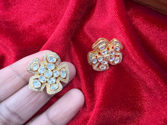 92.5 Silver Moissanite Earrings - 12.65 gm