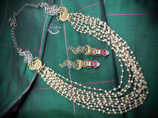 92.5 Silver base designer inspired necklace with earrings
