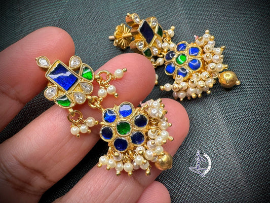 92.5 Silver Kundan Jadau Earrings