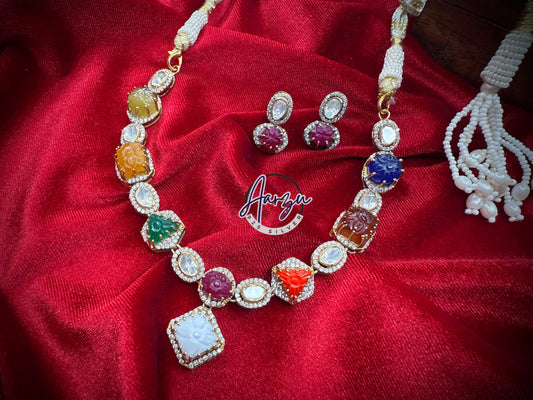 92.5 Silver Moissanite necklace with earrings