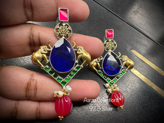 92.5 Silver earrings with iolite