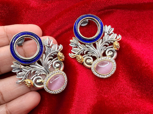 92.5 Silver dual tone designer earrings - 30 gm