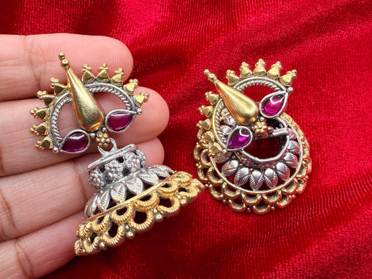 92.5 Silver dual tone Earrings 24.6 gm
