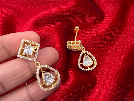 92.5 Silver Moissanite Earrings - 12.5 gm