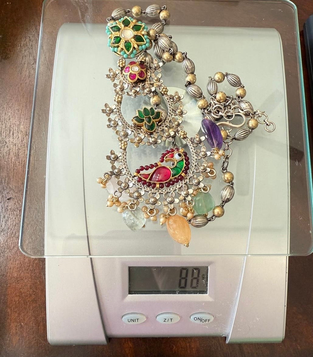 92.5 Silver Preloved dual tone fusion Necklace