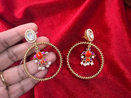 92.5 Silver Moissanite Earrings - 23 gm