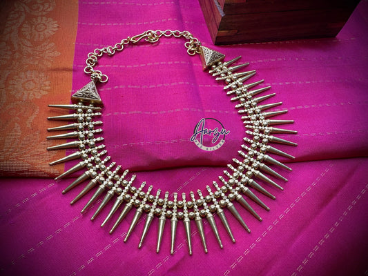 92.5 Silver base designer inspired spike necklace