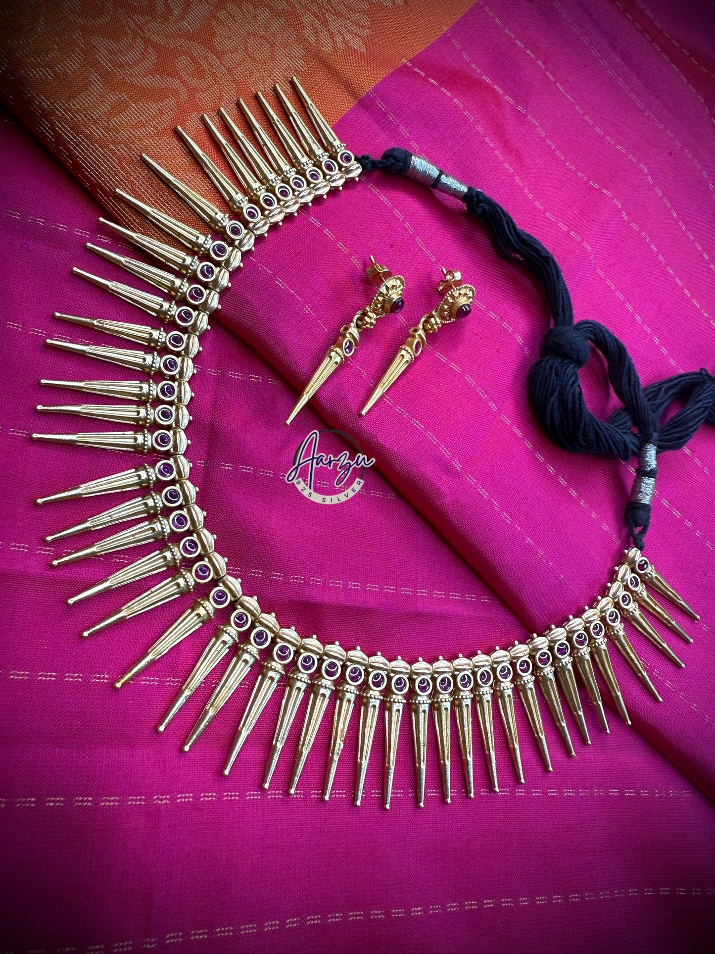 92.5 Silver base designer inspired necklace with earrings