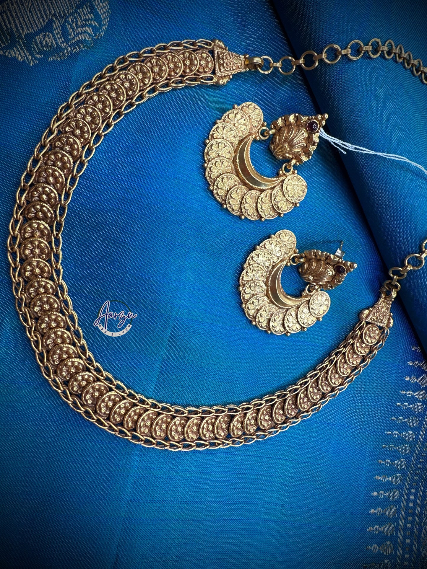 92.5 Silver base designer inspired necklace with earrings
