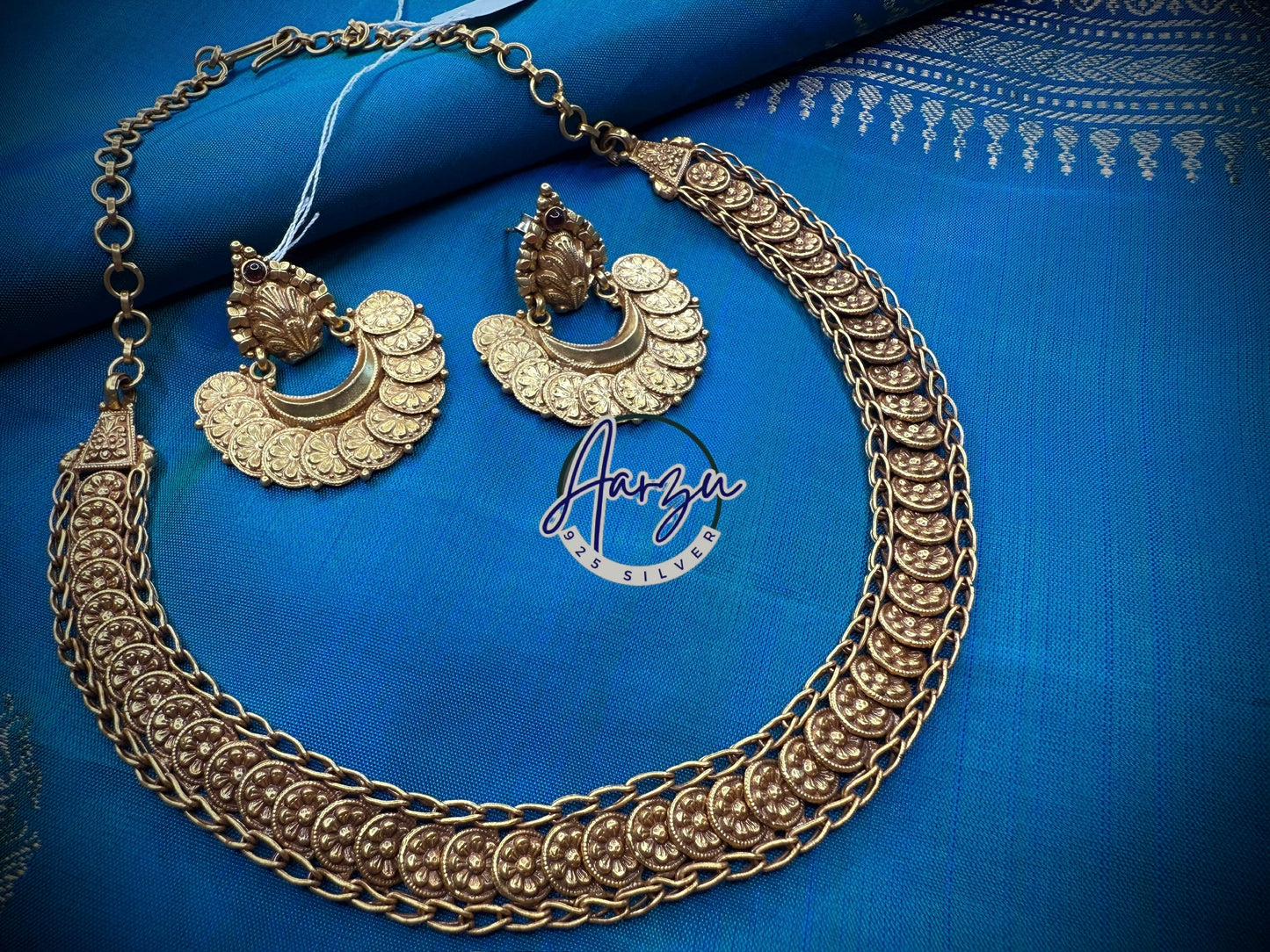 92.5 Silver base designer inspired necklace with earrings