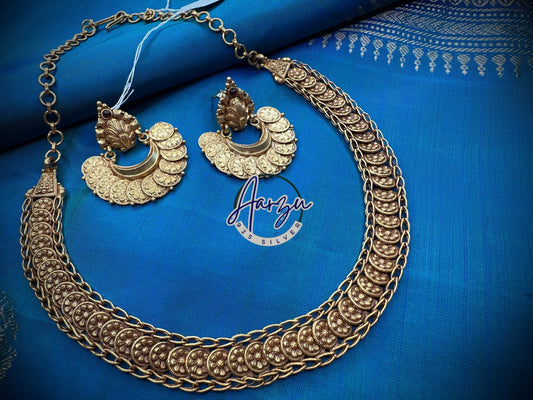 92.5 Silver base designer inspired necklace with earrings