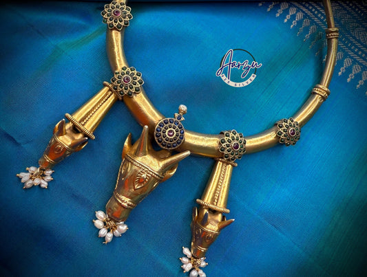 92.5 Silver base designer inspired necklace with earrings
