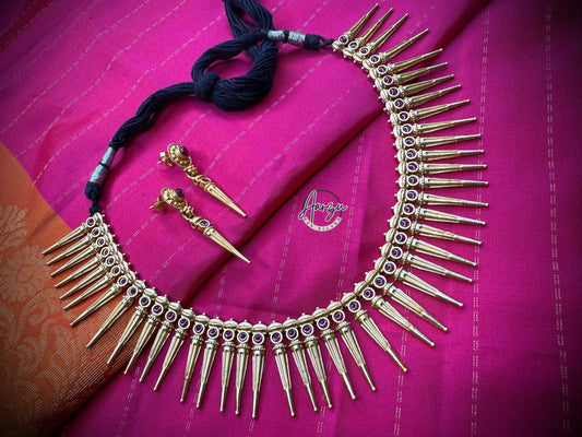 92.5 Silver base designer inspired necklace with earrings