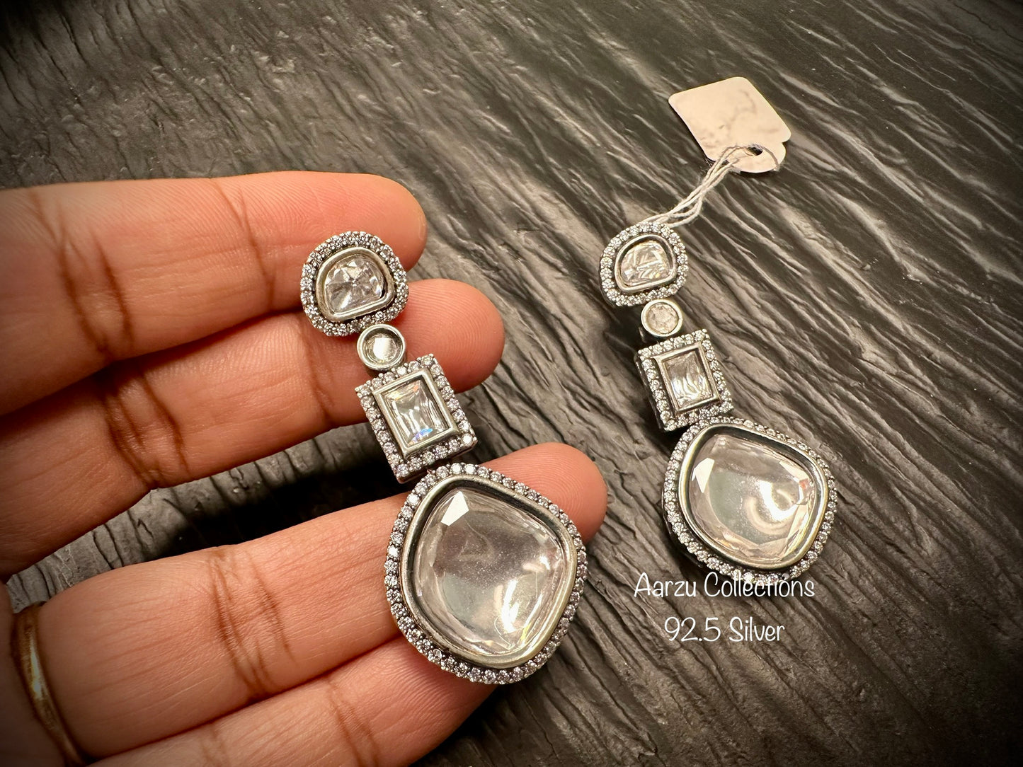 92.5 Silver Moissanite Earrings