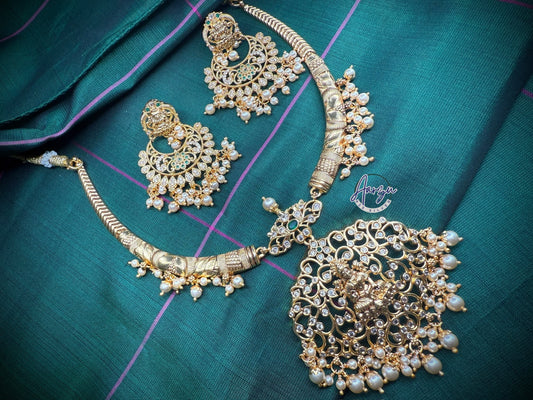 92.5 Silver base kante necklace set