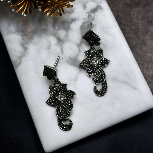 92.5 Silver Marcasite earrings