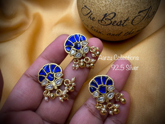 92.5 Silver base Kundan Jadau Pendant set