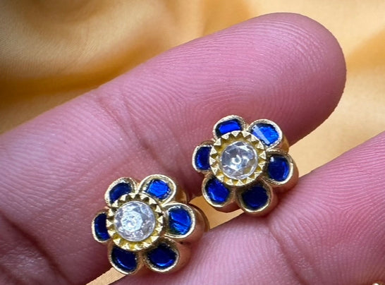 92.5 Silver base Kundan Jadau studs
