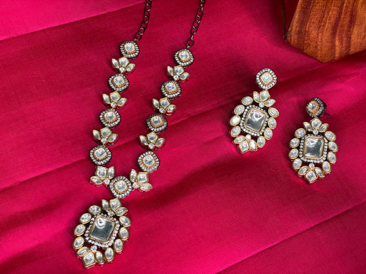 Kundan and American Diamond Necklace Set