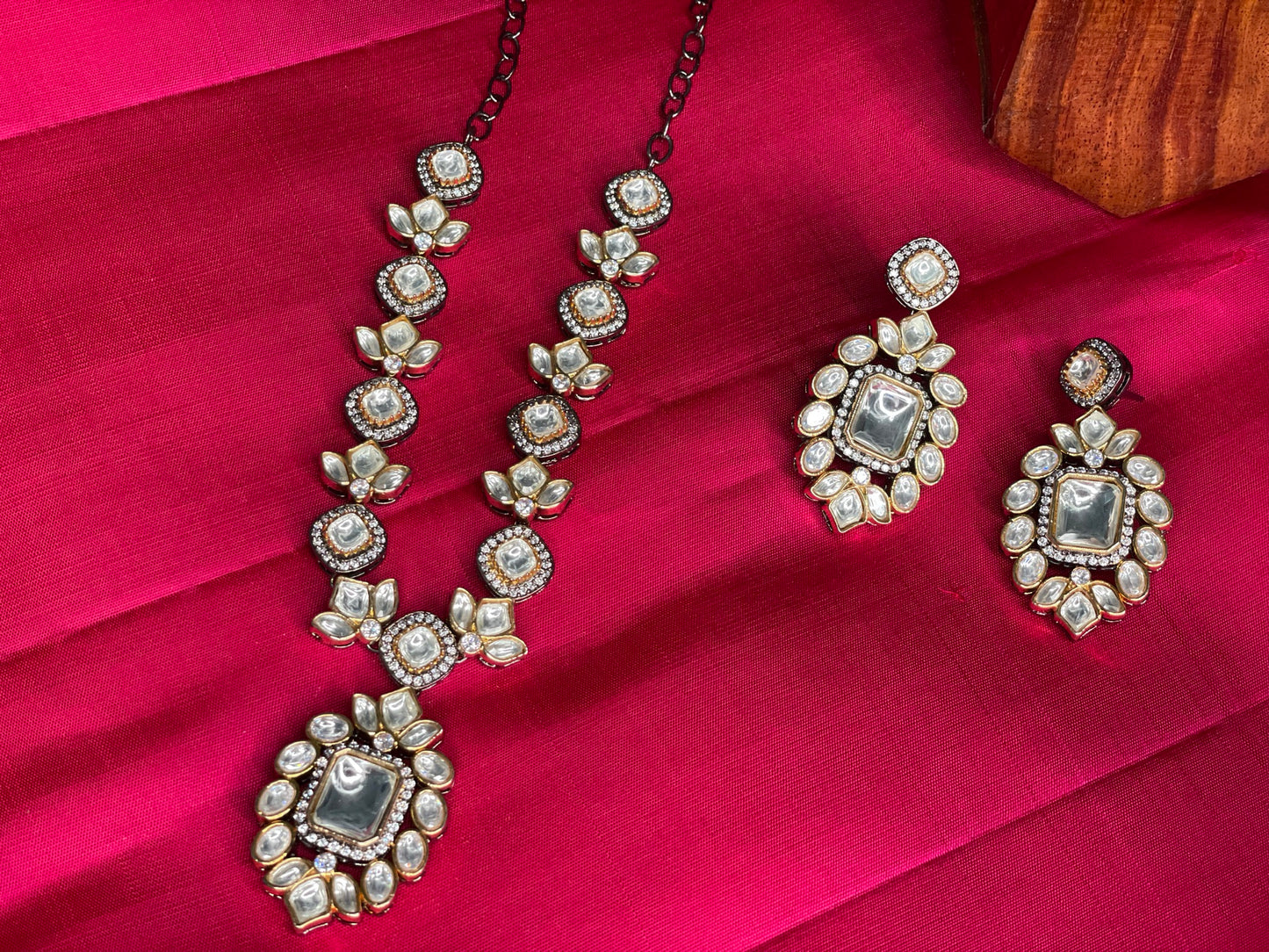 Kundan and American Diamond Necklace Set