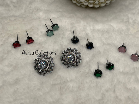 Interchangeable American Diamond Studs