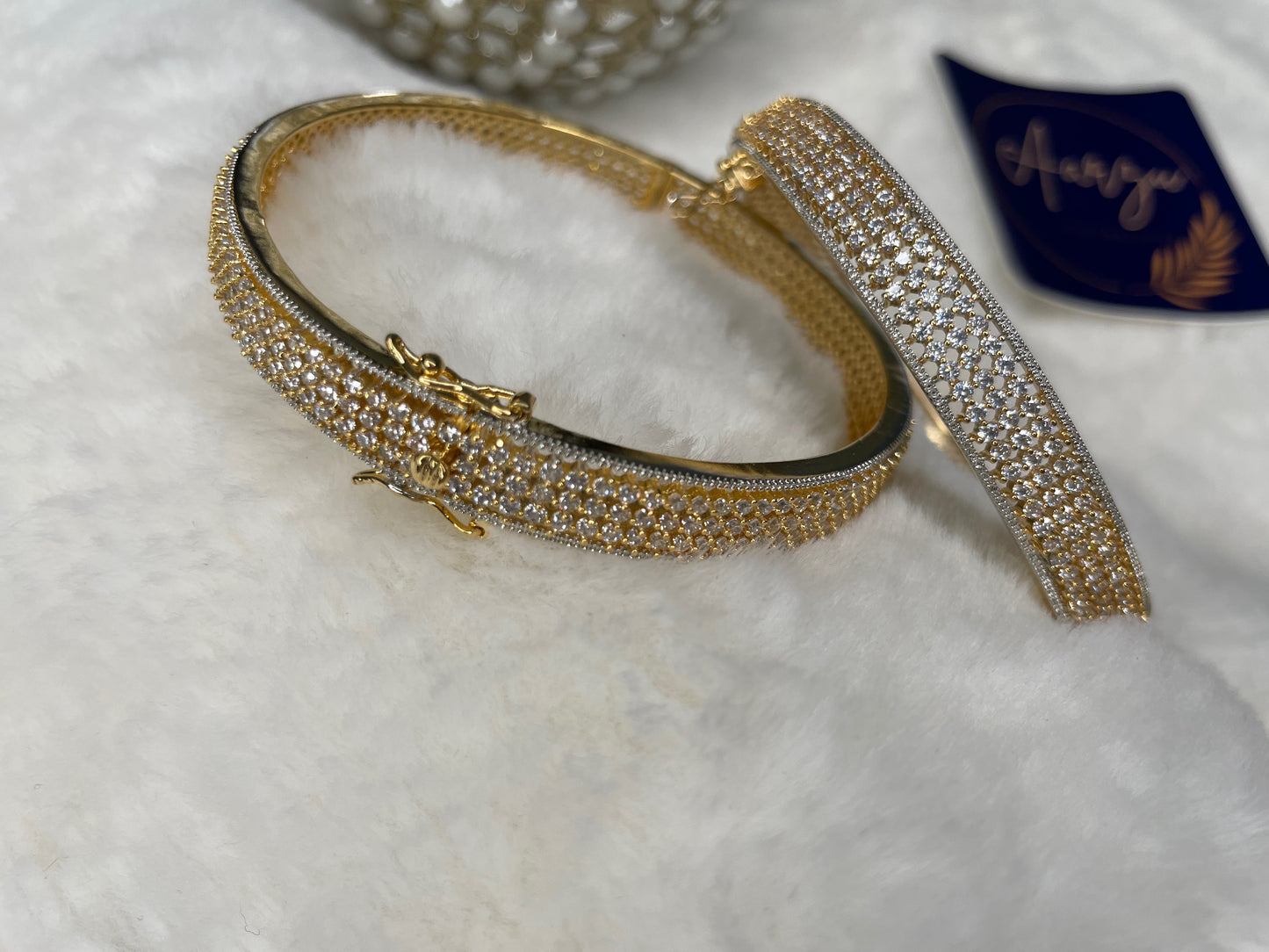 American Diamond Openable Bangles Pair