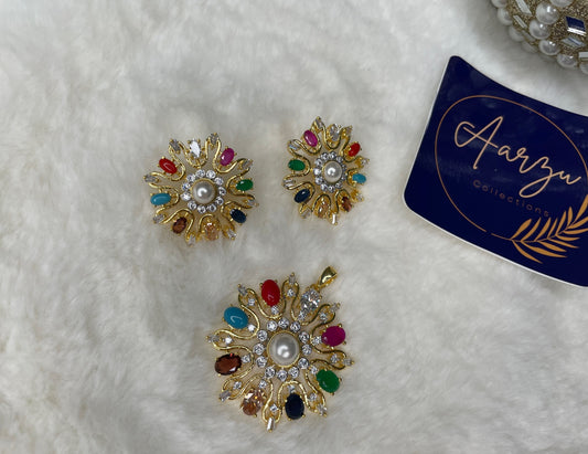 American Diamond Pendant Set
