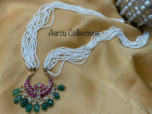Kundan Jadau Mid Length Pearl Necklace