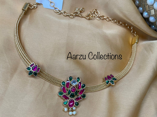 Dainty Kundan Jadau Lotus Soft Hasli