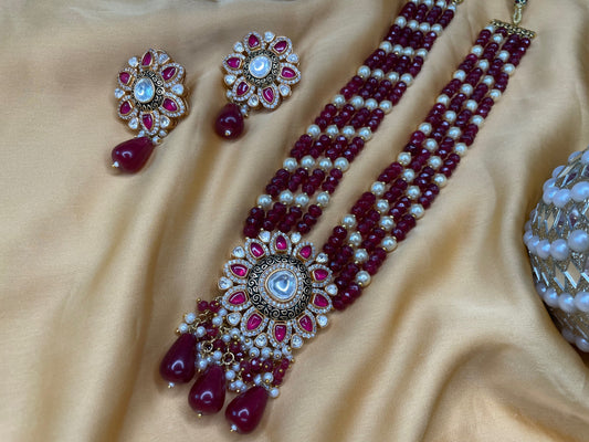 Marudhara Polki Kundan mid length mala