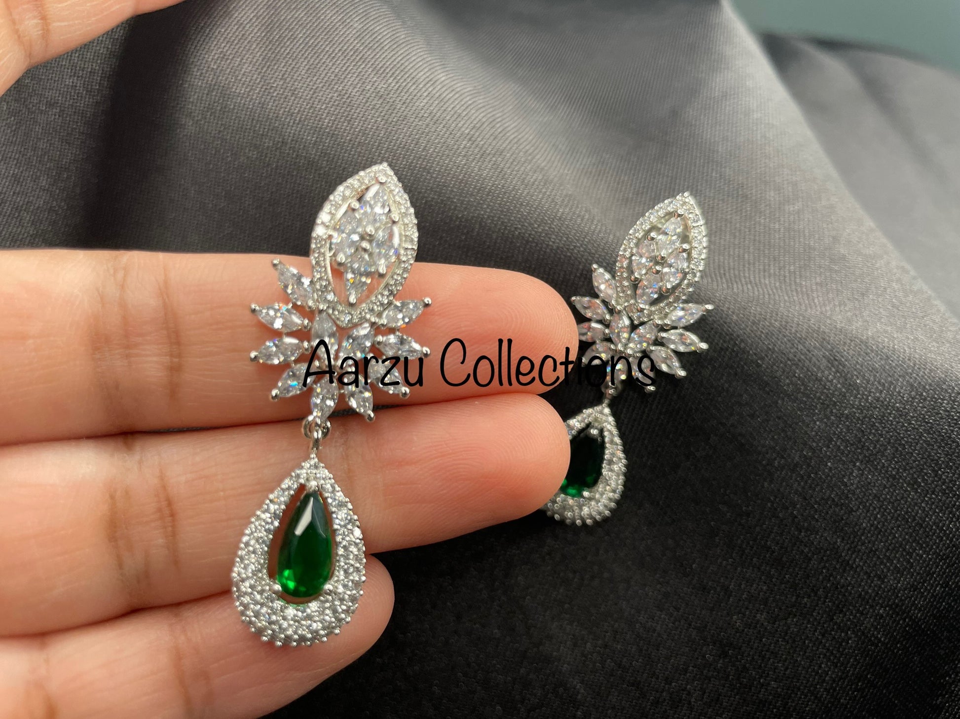 American diamond deals earrings artificial