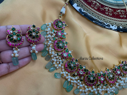 Kundan Jadau Necklace and Earrings Set
