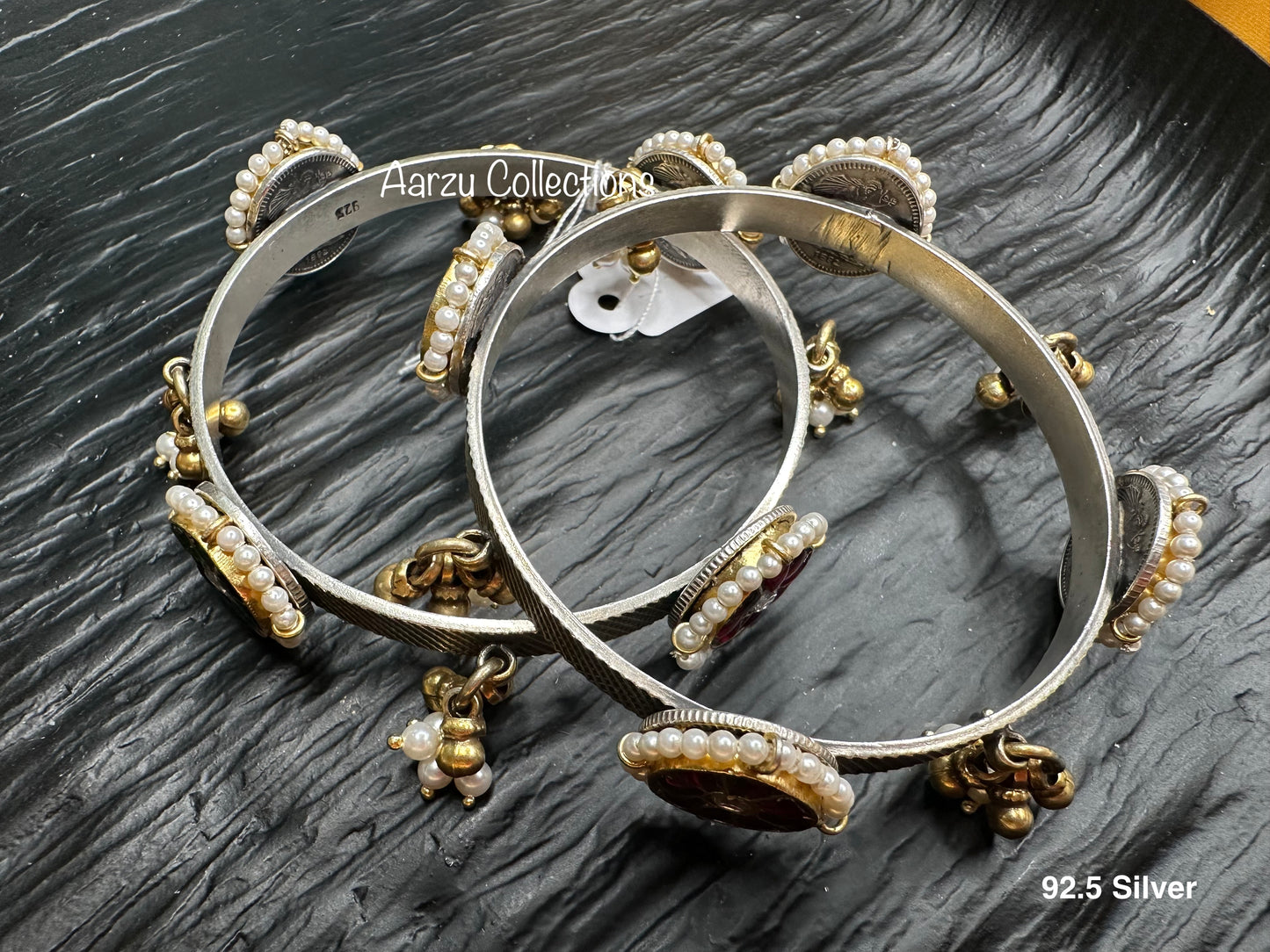 92.5 Silver Fusion Bangles - Set of 2