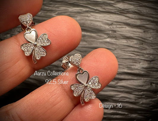 92.5 Silver Dainty Studs - D16