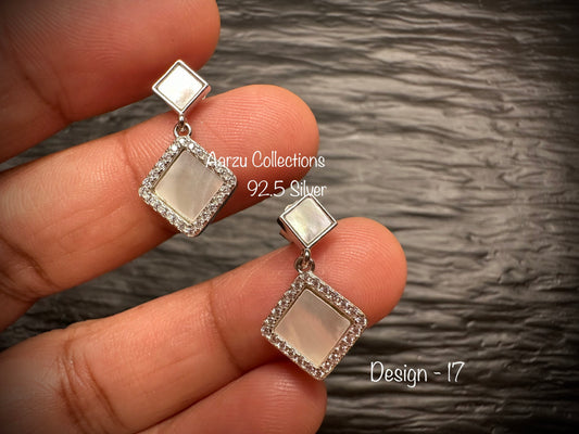 92.5 Silver Dainty Studs - D17