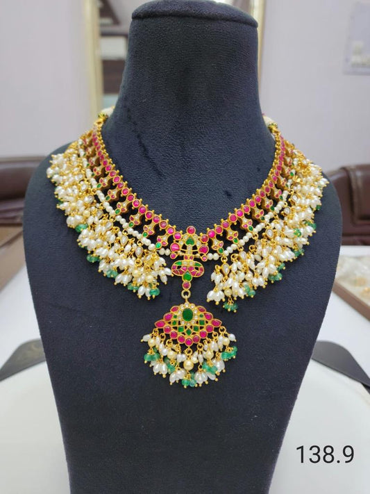 92.5 Silver Kundan Jadau Necklace