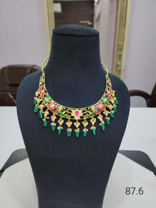 92.5 Silver Kundan Jadau Necklace