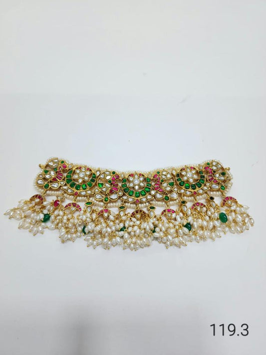 92.5 Silver Kundan Jadau Necklace