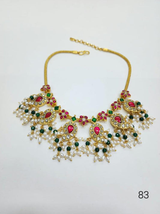 92.5 Silver Kundan Jadau Necklace