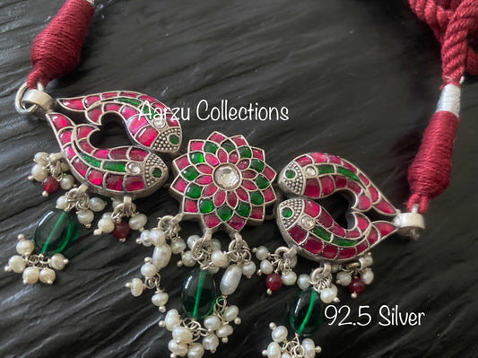 92.5 Silver kundan choker - 45 gms