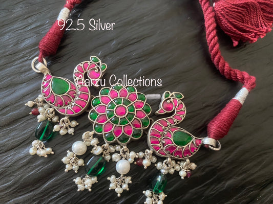 92.5 Silver kundan choker - 54 gms