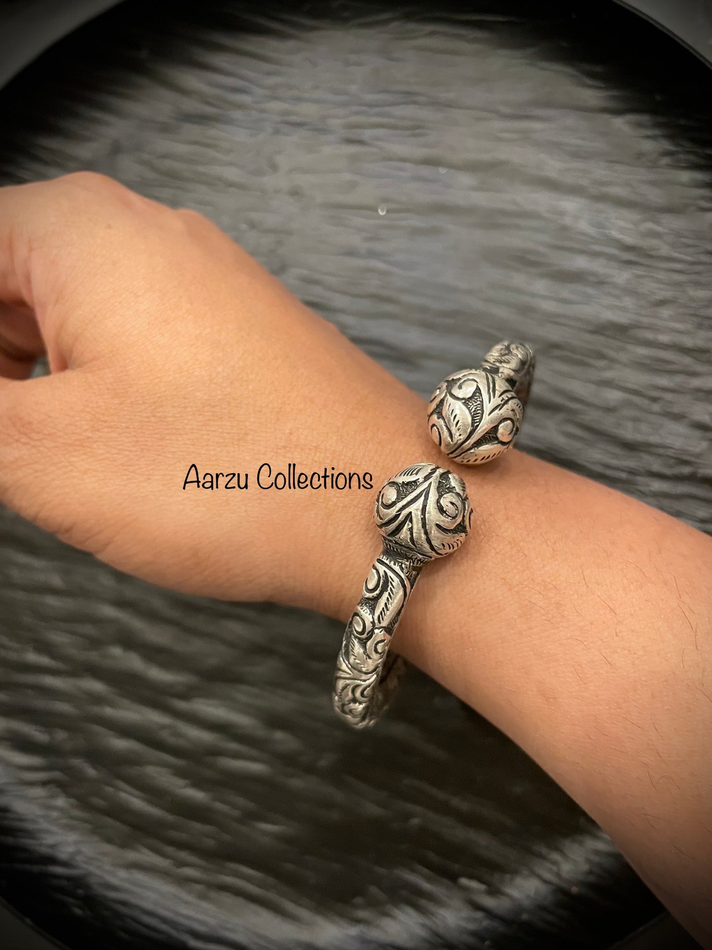 92.5 Silver Chitai flexible kadas pair - 66 gms