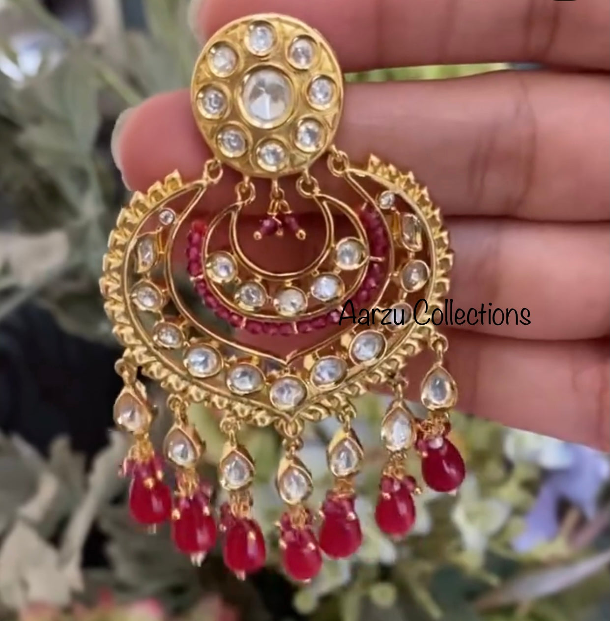 Designer inspired Kundan Statement Chandbali