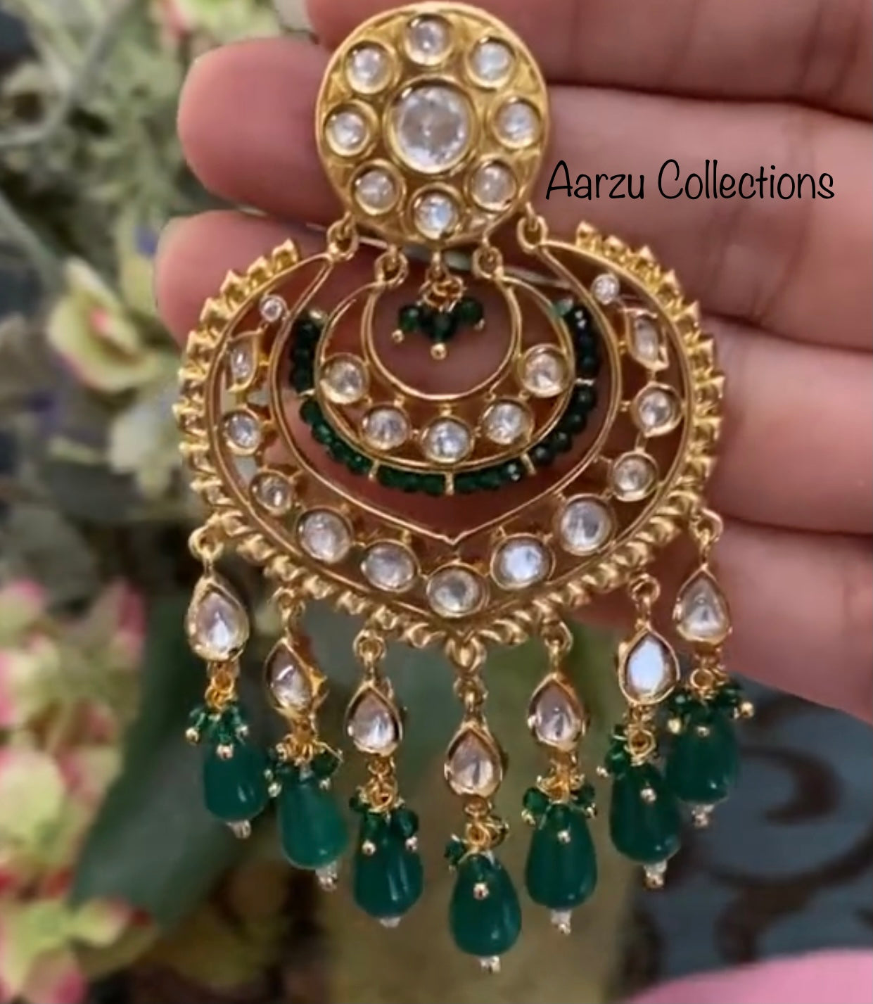 Designer inspired Kundan Statement Chandbali