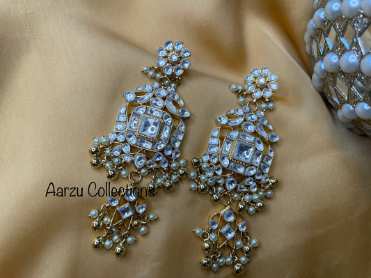 Kundan statement earings