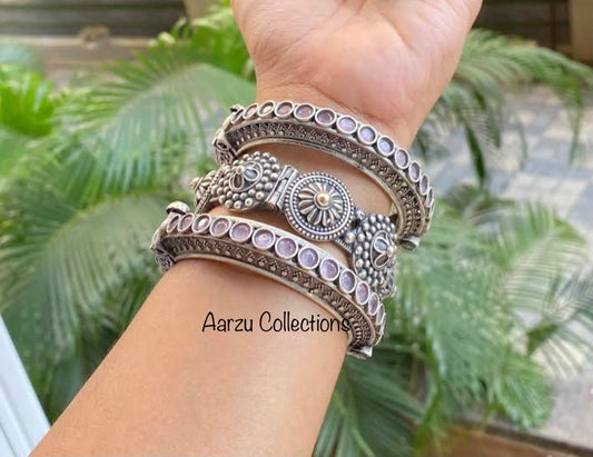 German Silver Openable Kada - set of 3