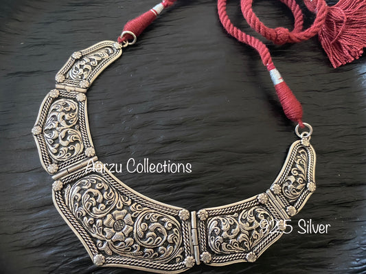 92.5 Silver Moon necklace - 109 gms