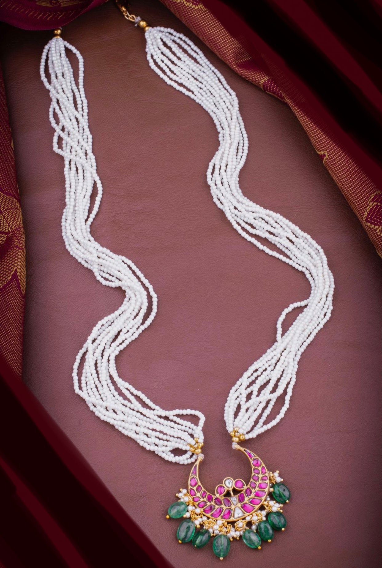 Kundan Jadau Mid Length Pearl Necklace