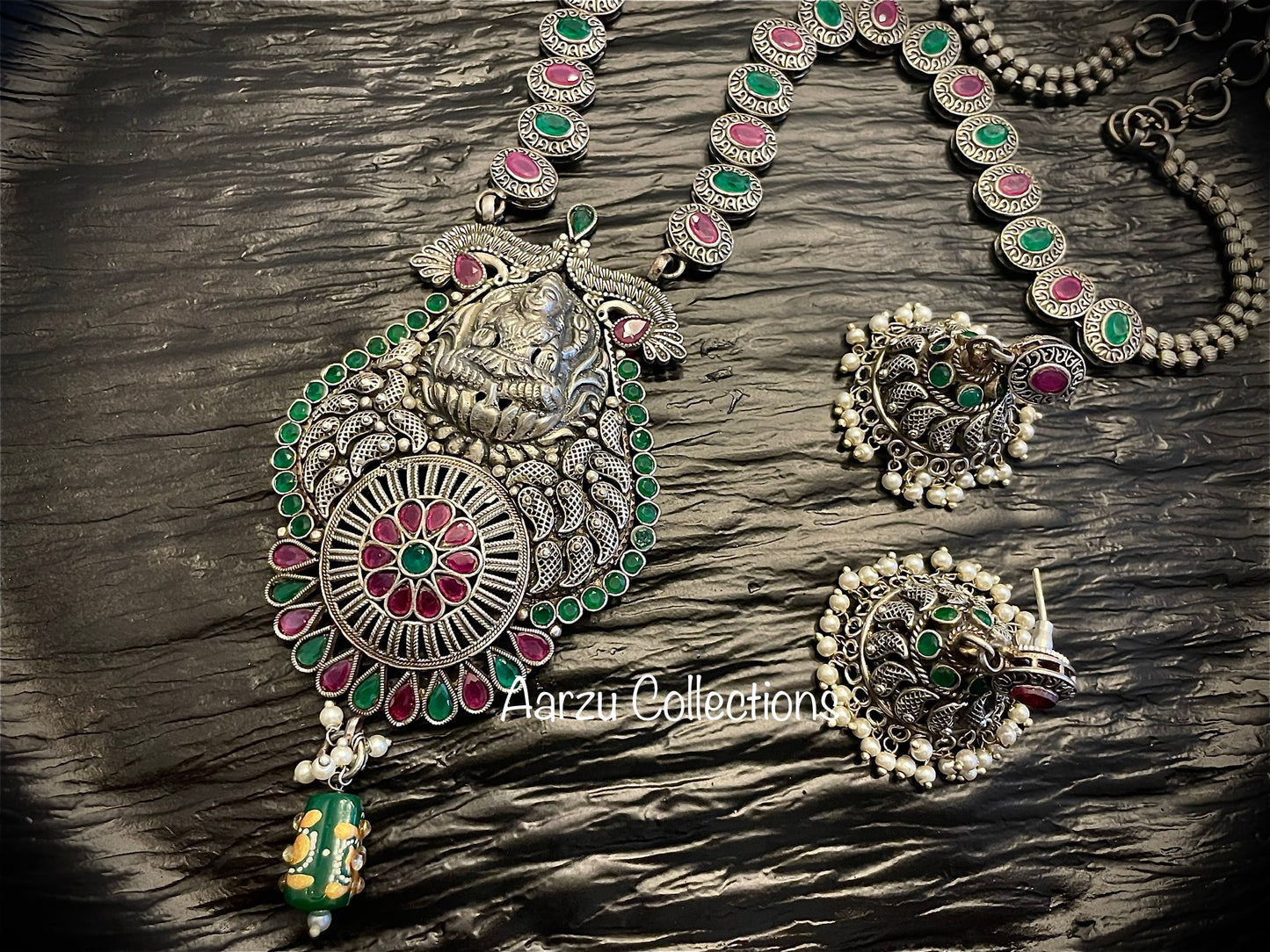 German Silver temple Necklace set